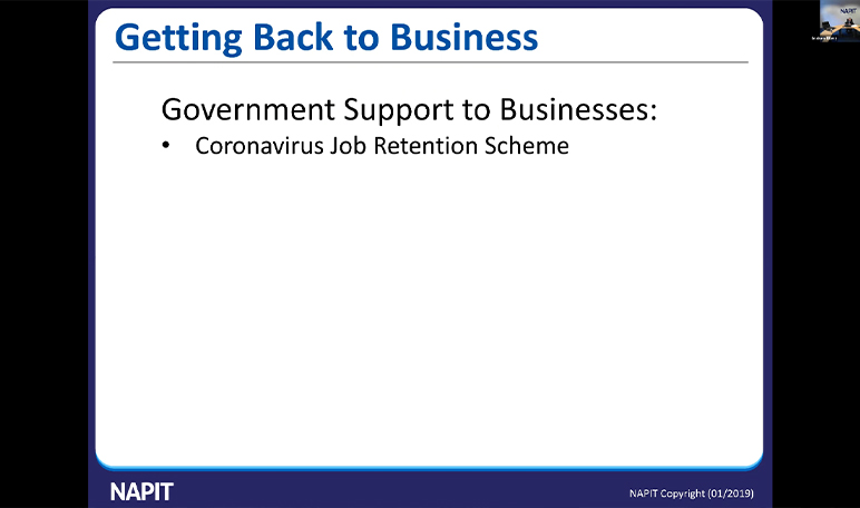 NAPIT COVID-19 Financial Support & Getting Back to Work